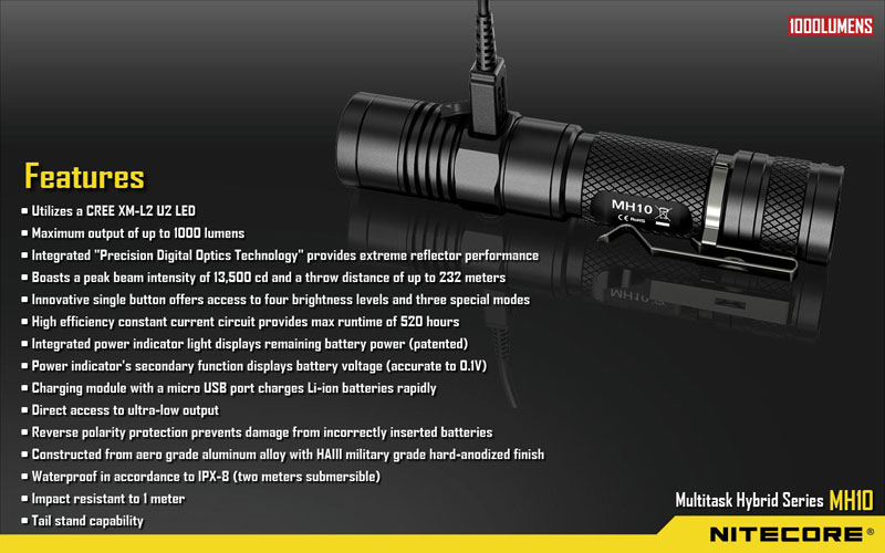 Nitecore MH10 lampe rechargeable