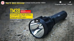 Nitecore TM38 1800 Lumens lampe torche portée 1400m