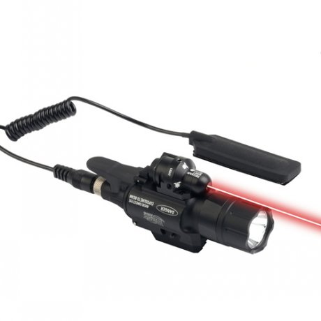 Combo lampe tactique 200 lm laser rouge