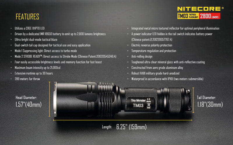 Nitecore TM03 lampe