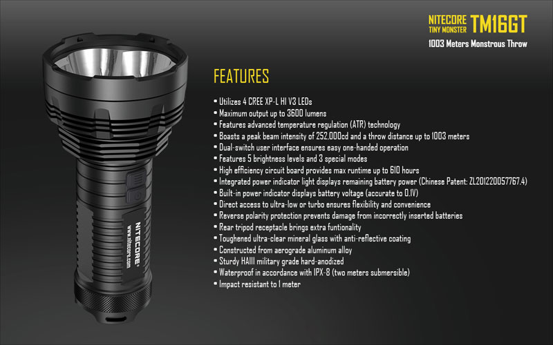 Nitecore TM16GT lampe