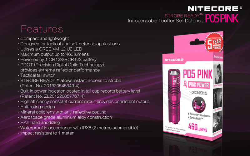 Nitecore P05 PINK lampe