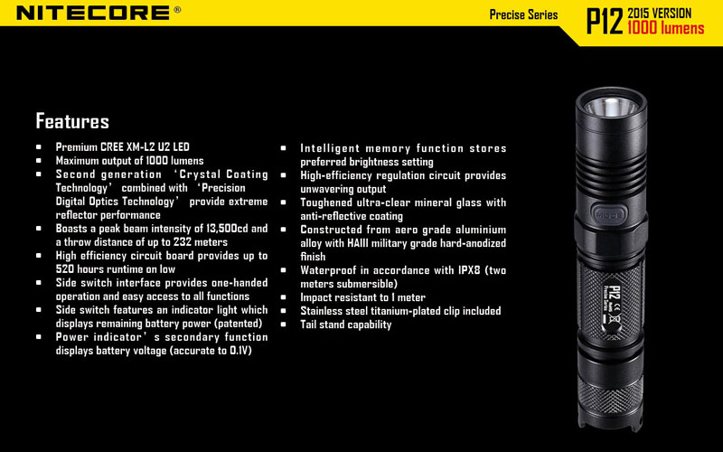 Nitecore P12 lampe