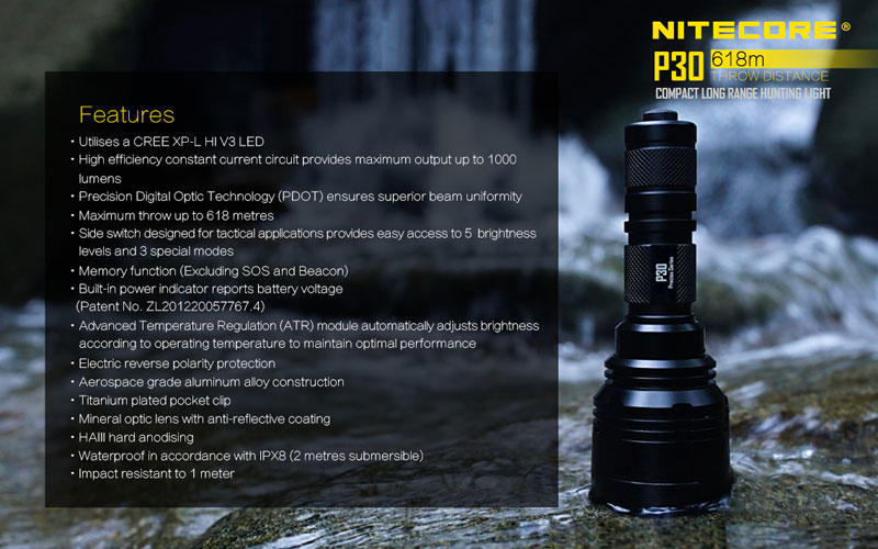 Nitecore lampe torche longue portée