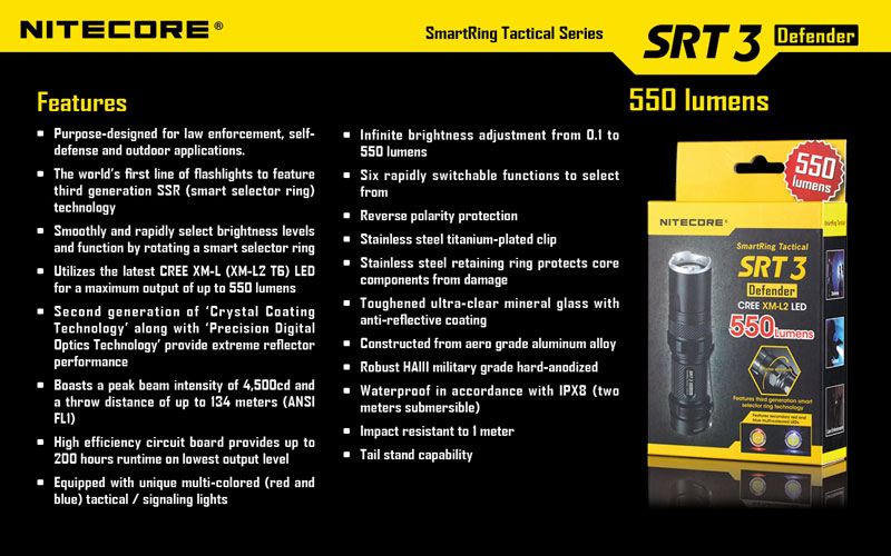 Nitecore SRT3 Defender lampe