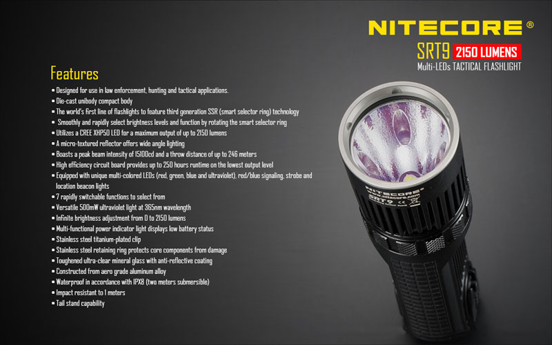 Nitecore SRT9 lampe