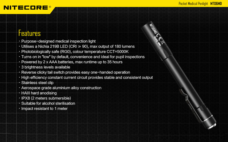 Nitecore penlight médical