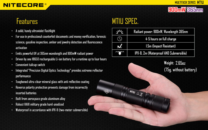 Nitecore MT1U lampe