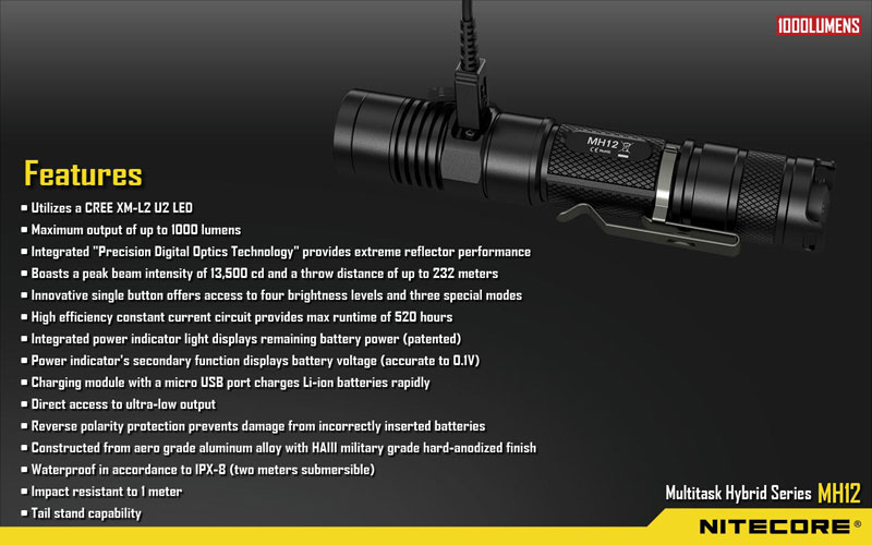 Nitecore MH12 lampe