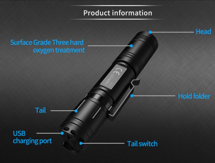 1200 lumens lampe torch